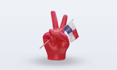 3D Barış Günü Panama bayrağı cephe görüntüsü veriyor