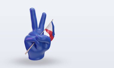 3D Barış Günü Filipinler bayrağı sol görüşü yansıtıyor