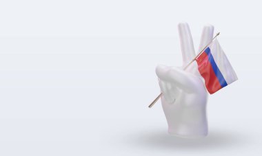 3d peace day Russian  flag rendering right view