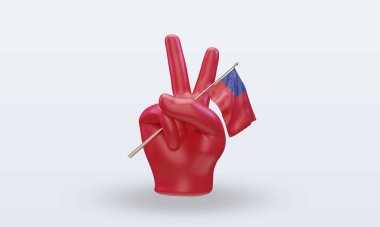 3d peace day Samoa flag rendering front view
