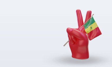 3D Barış Günü Senegal bayrağı sağa bakıyor