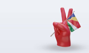 3D Barış Günü Seyşeller bayrağı sağa bakıyor