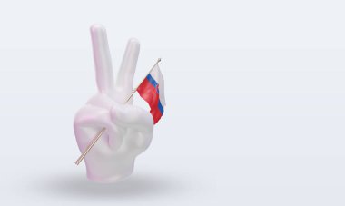 3d peace day Slovakia flag rendering left view