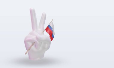 3D Barış Günü Slovenya bayrağı sol görüşü yansıtıyor