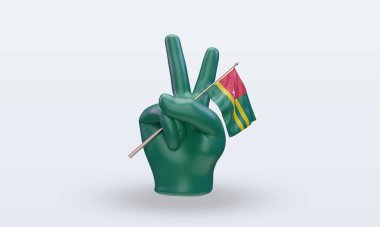 3D Barış Günü Togo bayrağı ön görünümü sunuyor