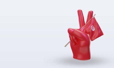 3d Barış Günü Tunus bayrağı doğru görünüm veriyor