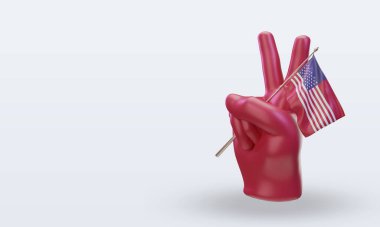 3d Barış Günü Amerika bayrağı doğru görünüm veriyor