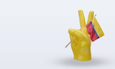 3D Barış Günü Venezuela bayrağı sağa bakıyor