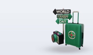 3d tourism day Dominica flag rendering right view