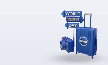 3d tourism day El Salvador flag rendering right view