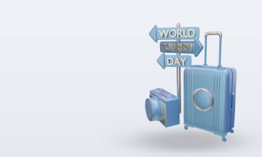 3d turizm günü Mikronezya bayrağı doğru görünüm veriyor