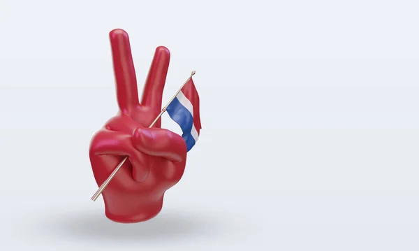 Peace Day Netherlands Flag Rendering Left View — Foto de Stock