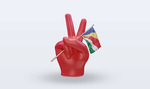 3d peace day Seychelles flag rendering front view