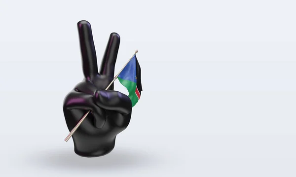 Peace Day South Sudan Flag Rendering Left View — Foto Stock