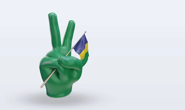 Peace Day Vincent Grenadines Flag Rendering Left View —  Fotos de Stock