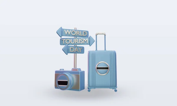 Tourism Day Botswana Flag Rendering Front View — 스톡 사진