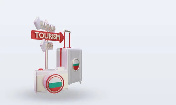 Tourism Day Bulgaria Flag Rendering Left View — 스톡 사진