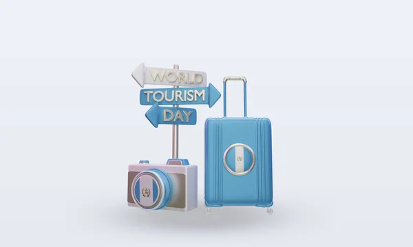 Tourism Day Guatemala Flag Rendering Front View — 스톡 사진