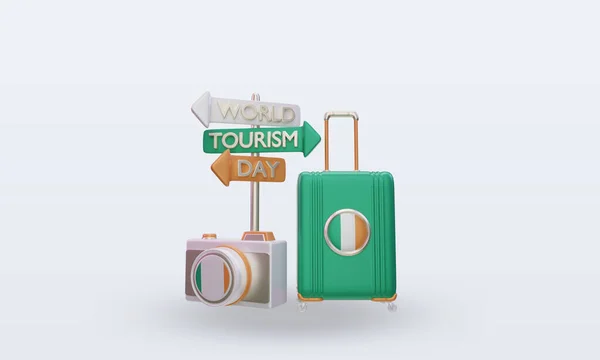 Turismo Dia Irlanda Bandeira Renderização Vista Frontal — Fotografia de Stock