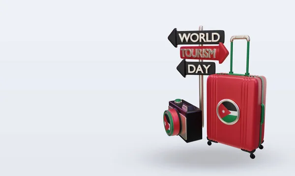 Tourism Day Jordan Flag Rendering Right View — 图库照片