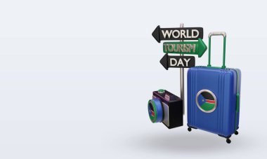 3d tourism day South Sudan flag rendering right view