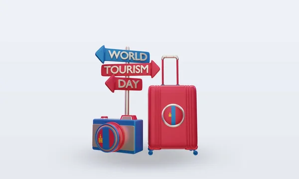 Tourism Day Mongolia Flag Rendering Front View — Stock Photo, Image