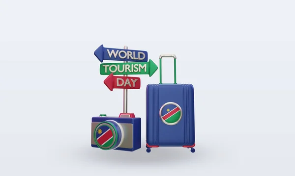 Tourism Day Namibia Flag Rendering Front View — 스톡 사진