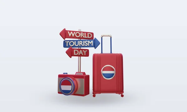 Tourism Day Netherlands Flag Rendering Front View — Stock Photo, Image