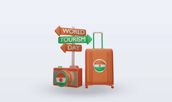 Tourism Day Niger Flag Rendering Front View — 스톡 사진