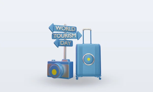Tourism Day Palau Flag Rendering Front View — 图库照片