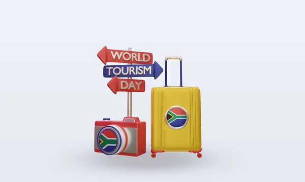 Turismo Día Sudáfrica Bandera Representación Vista Frontal — Foto de Stock