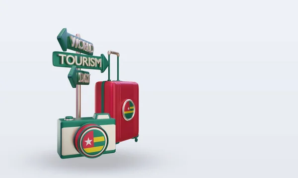 Giorno Turismo Bandiera Togo Rendering Vista Sinistra — Foto Stock