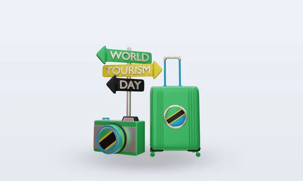 Tourism Day Tanzania Flag Rendering Front View — Stock Photo, Image