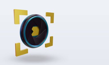 3d shutter camera Bahamas flag rendering left view