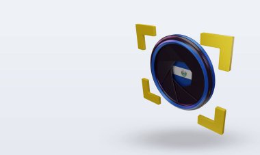 3d shutter camera El Salvador flag rendering right view