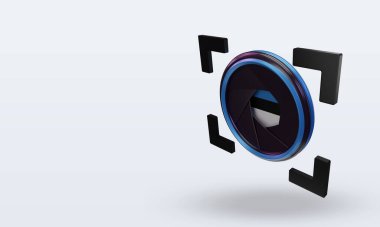 3d shutter camera Estonia flag rendering right view