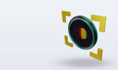 3d shutter camera Guinea Bissau flag rendering right view