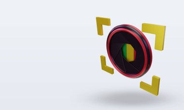 3d shutter camera Mali flag rendering right view