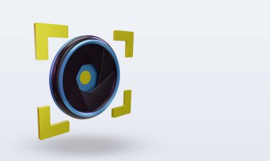 3d shutter camera Palau flag rendering left view