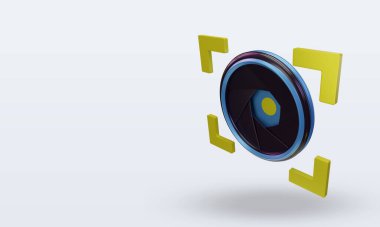 3d shutter camera Palau flag rendering right view