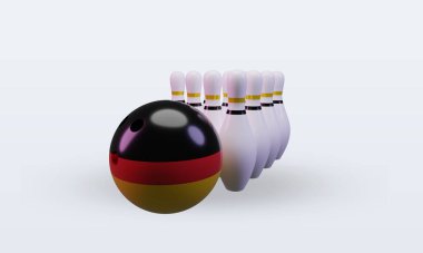 3d bowling day Germany flag rendering front view