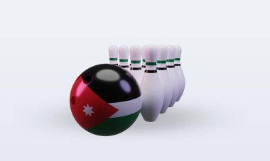 3d bowling day Jordan flag rendering front view