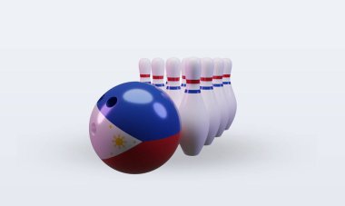 3d bowling day Philippines flag rendering front view