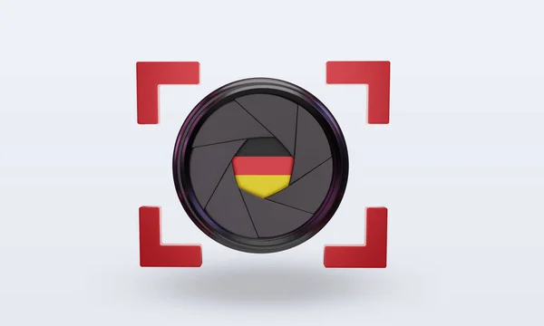 Shutter Camera Germany Flag Rendering Front View — Zdjęcie stockowe