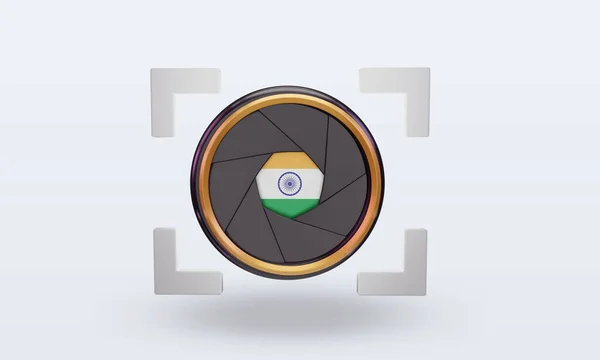 Shutter Камера Індійський Прапор Рендеринг Вид — стокове фото