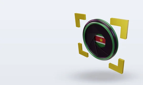 Shutter Camera Suriname Flag Rendering Right View — Stock fotografie