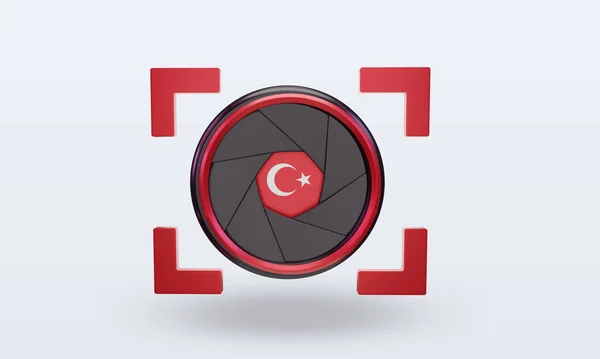 Shutter Camera Turkey Flag Rendering Front View — Photo