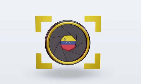 Shutter Camera Venezuela Flag Rendering Front View — Foto de Stock