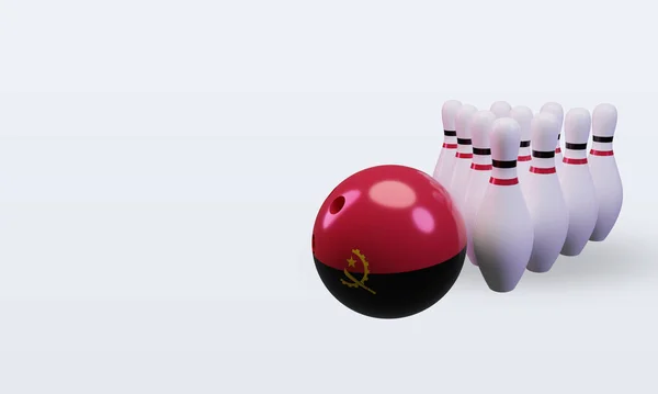 Bowling Day Angola Flag Rendering Right View — Stockfoto