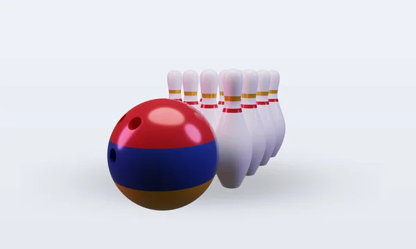 Bowling Day Armenia Flag Rendering Front View — Stockfoto